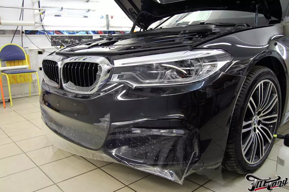 BMW 5 (G30). Антигравийная защита кузова полиуретаном Suntek PPF.